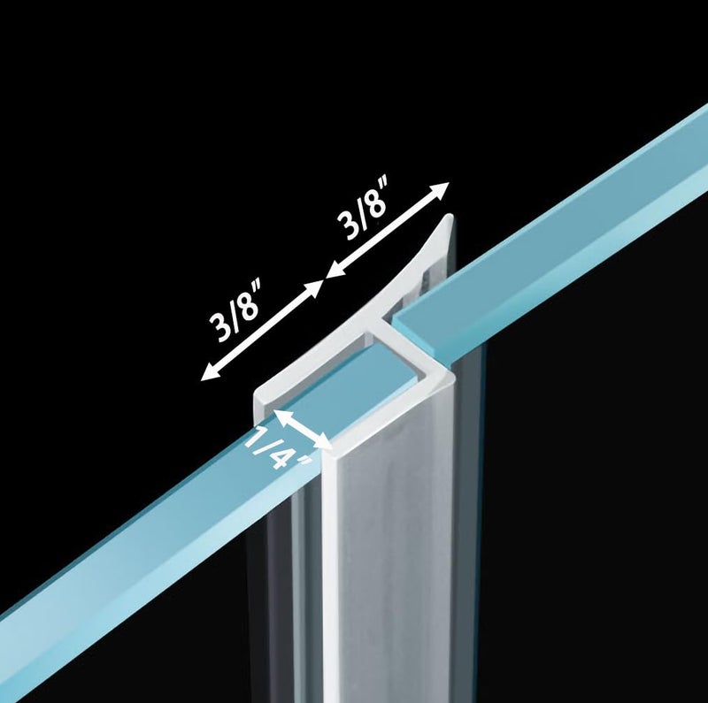 Dalrun Flexible1/4 Shower Door Side Seal Strip 100 Inch Shower Glass Door Side Sweep for Frameless Glass Door,Silicone - Image 5